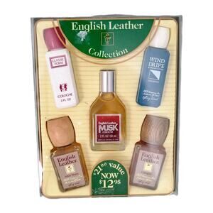 Vintage English Leather Cologne Set Musk After Shave Windrift Classic 2 oz 5pk